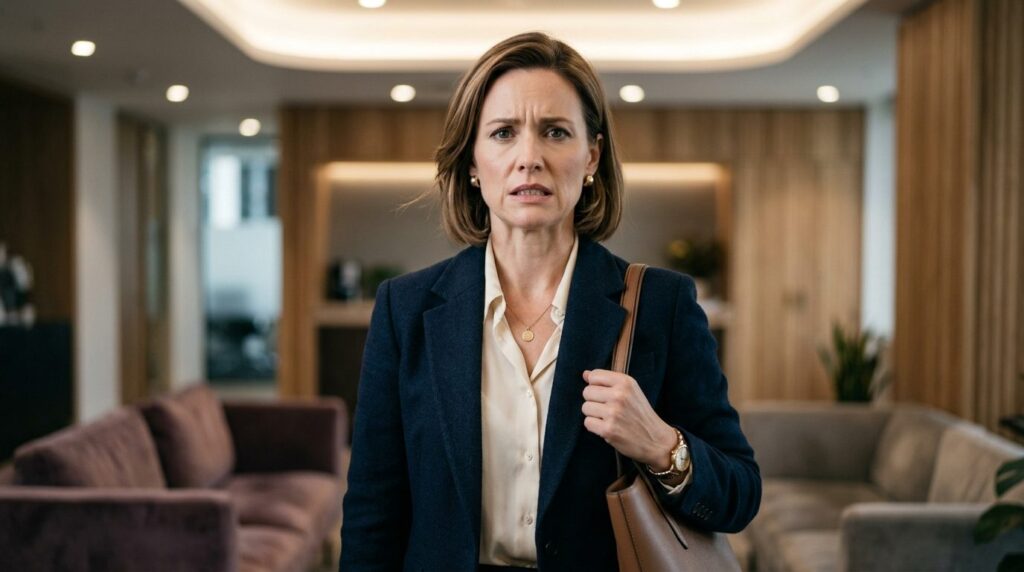 Lifestyle photograph of a professionally dressed woman in qu