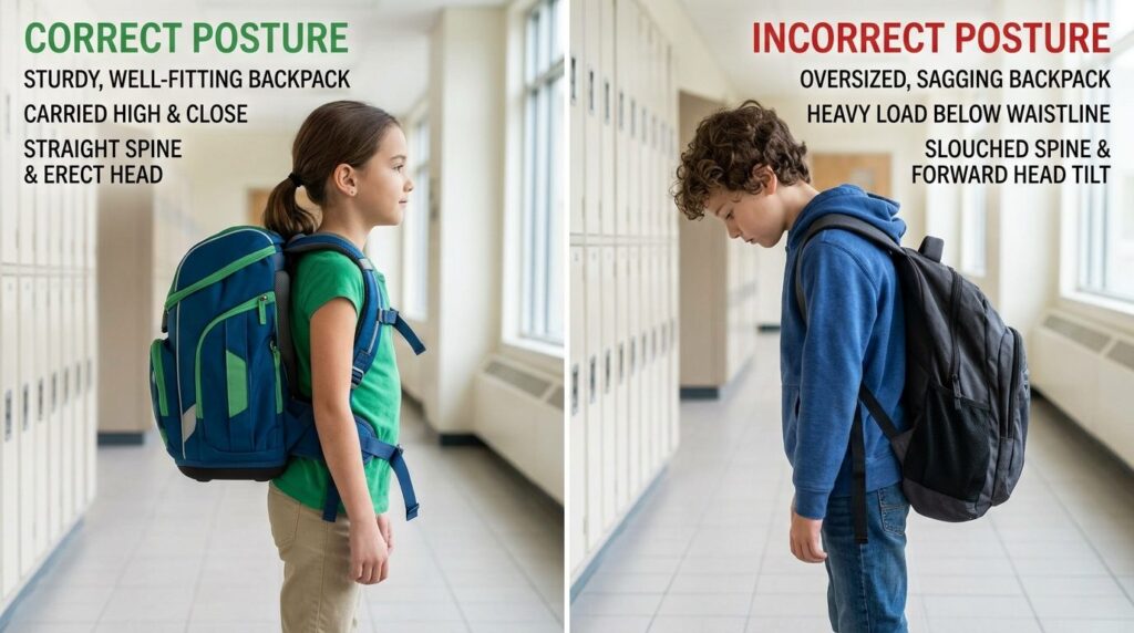 Side-by-side comparison photograph showing correct versus in
